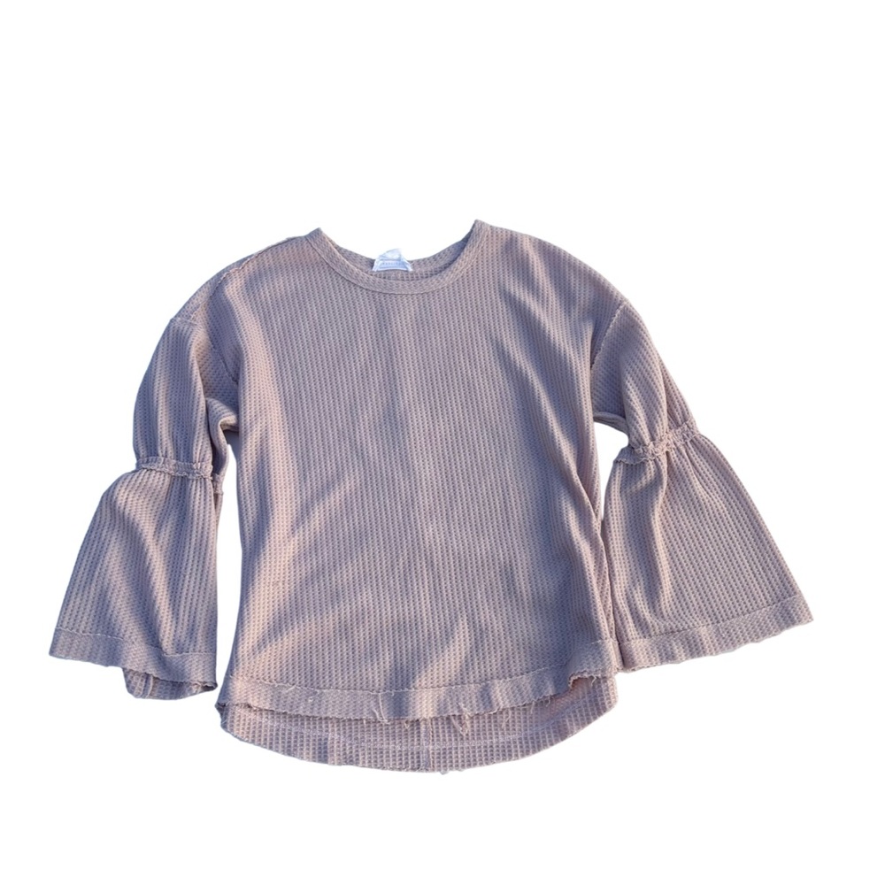 Love Richie Pink Blush Flare Sleeve Thermal Top